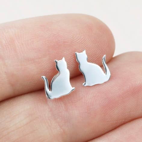 Sterling primeguard silver cat Earrings